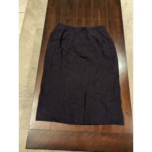 Pendleton Skirt Womens 10 Black 100% Virgin Wool Lined Classic USA Vintage